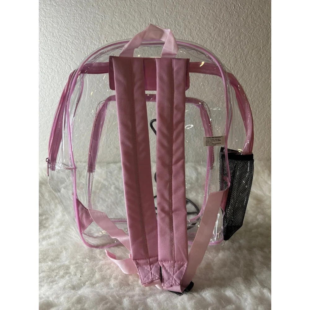 NWOT Clear Backpack Stadium Approved - Clear Mini Backpack Heavy Duty Pink